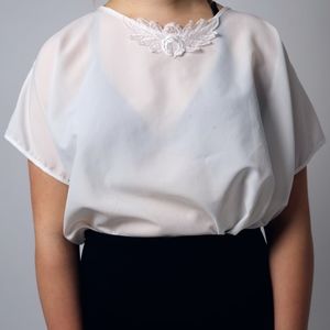 1970s Vintage Sheer Lace Top